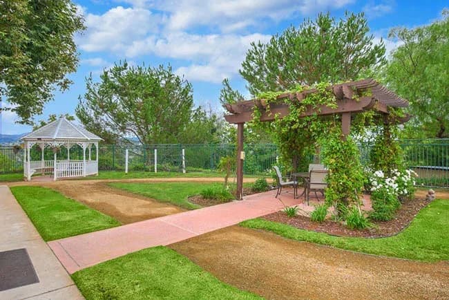 Landscaped courtyard with a gazebo